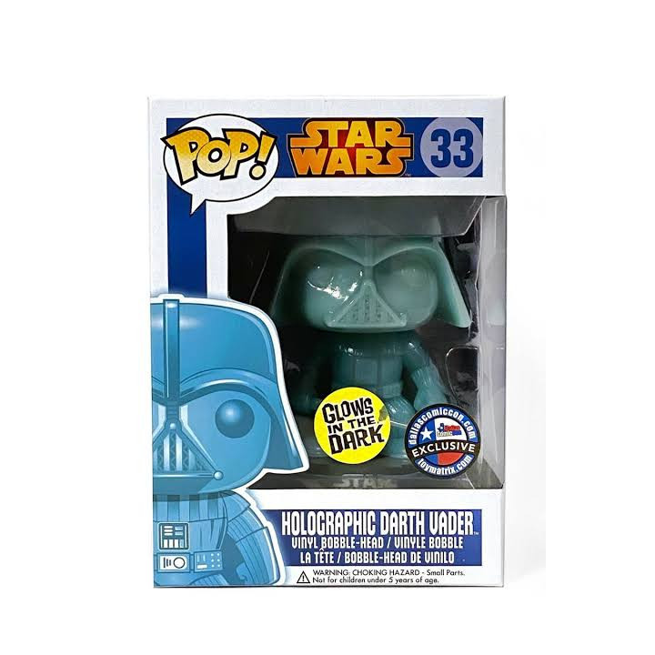 Funko Pop! StarWars #33 olografico Darth Vader GITD Dallas ComicCon RARO