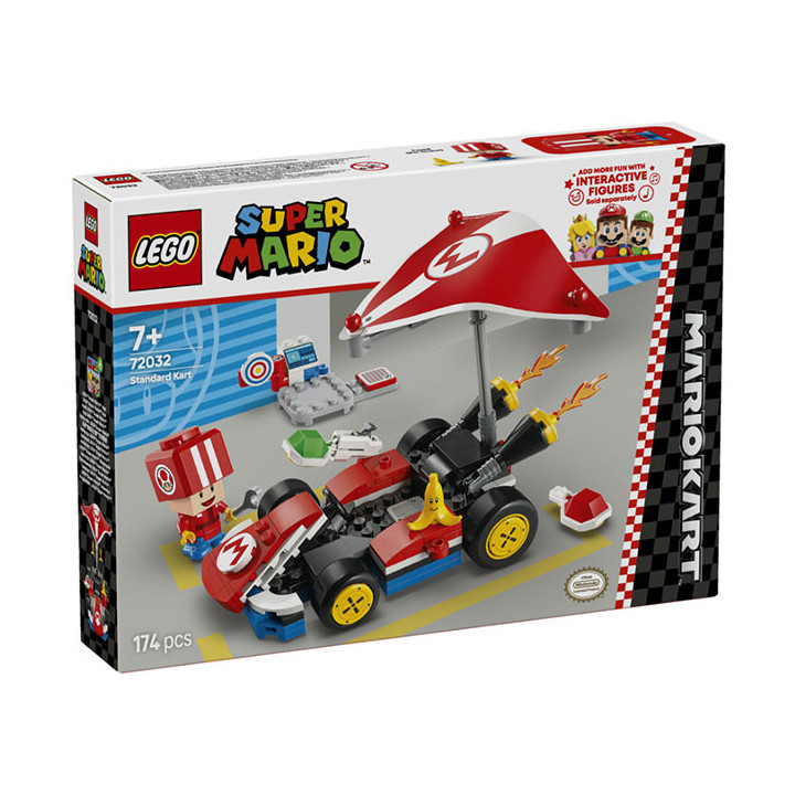 LEGO Super Mario 72032 Mario Kart : Kart Standard, Macchina Giocattolo con Toad, Giochi per Bambini 7+ Nintendo da Collezione