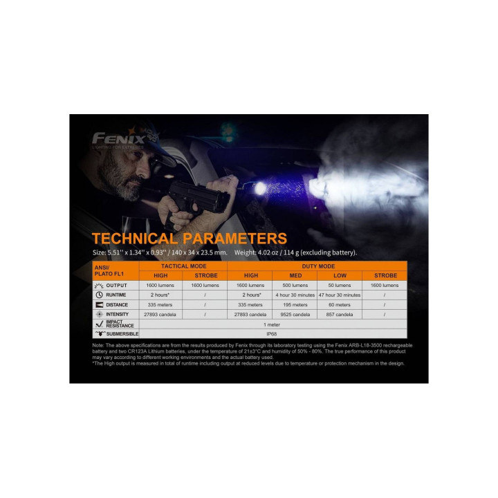Torcia a Led Ricaricabile TK11 TAC 1600 Lumen FENIX