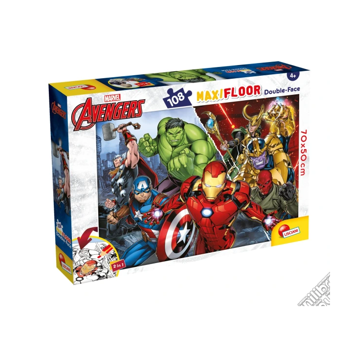 Marvel: Lisciani - Puzzle Doubleface Maxi Floor 108 Avengers