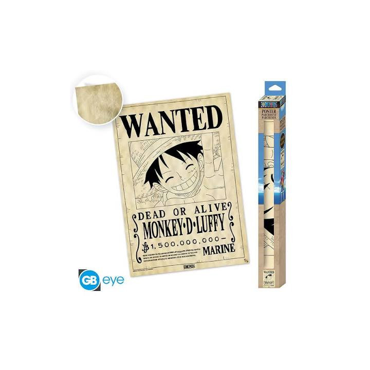 One Piece Poster Pergamena Wanted Luffy Abystyle